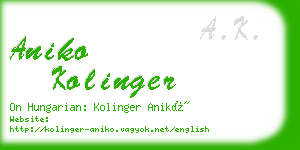 aniko kolinger business card